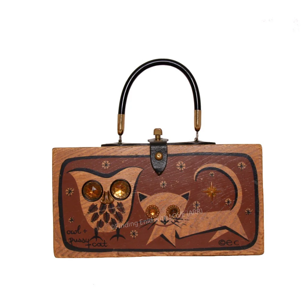 Finding Enid with LOVE - Owl + Pussy Cat (dark brown, topaz) Box